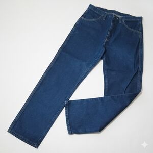 Rustler 34x32" Men's Pants Jeans Blue Cotton Denim 4 Pocket Dark Wash Zip Button